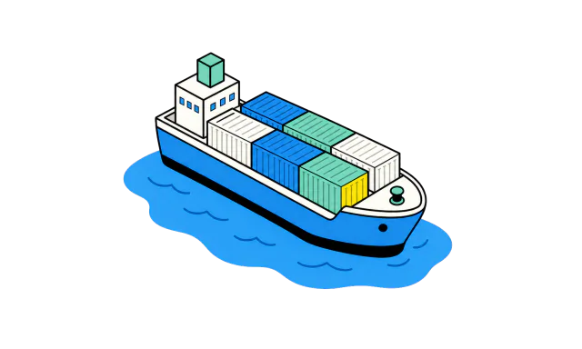 Container vessel in transit